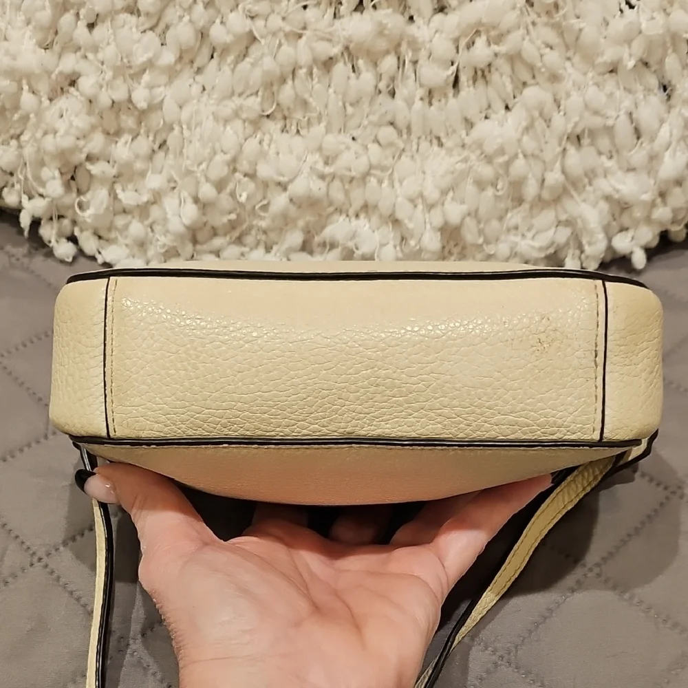 Coach Cream Pebbled Leather Crossbody Bag